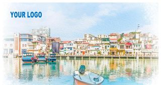 手绘油画厦门沙坡尾明信片海报图片