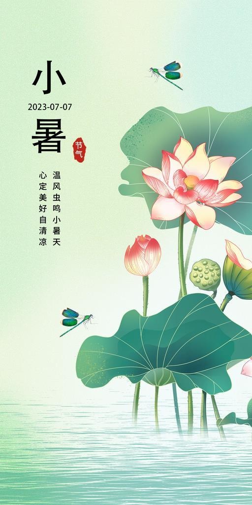 荷花背景海报图片(1242x2208)psd模版下载