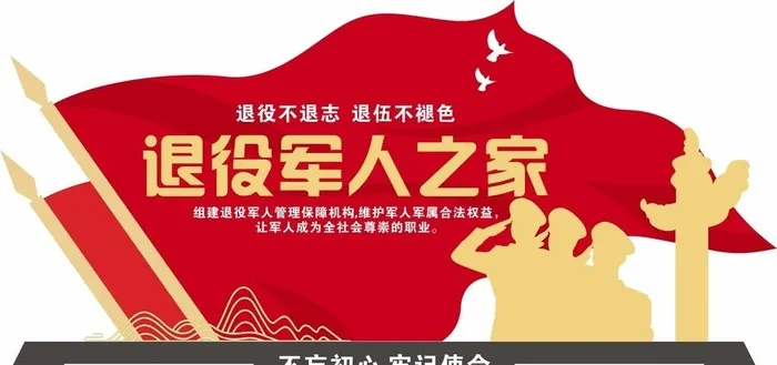 退役军人管理,服务中心,展板,退役cdr矢量模版下载