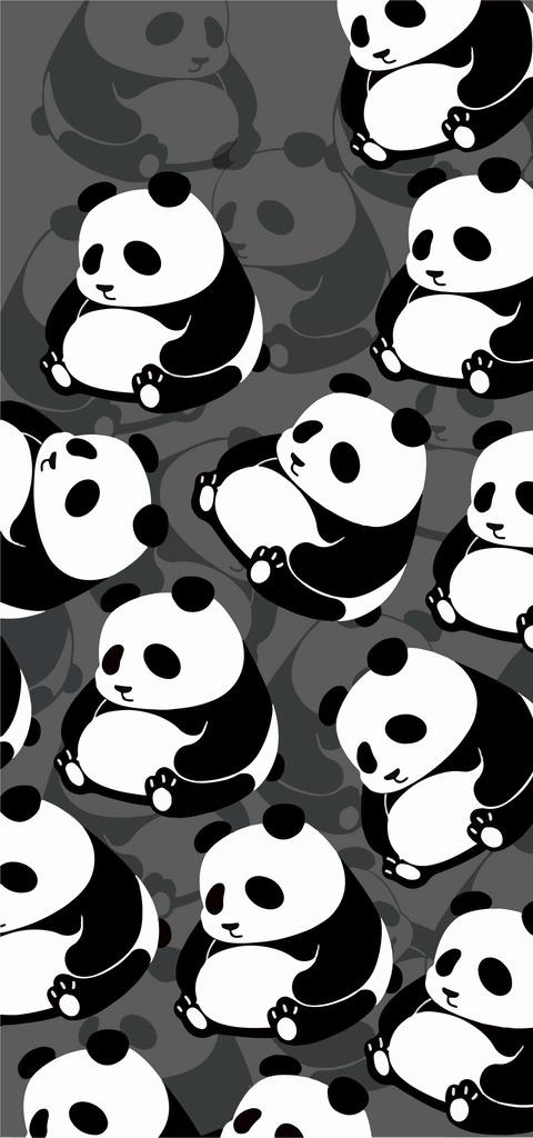 熊猫图片ai矢量模版下载