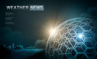 六边形球体背景模板图片