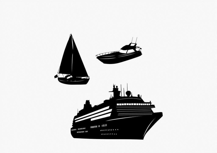 矢量船剪影图片