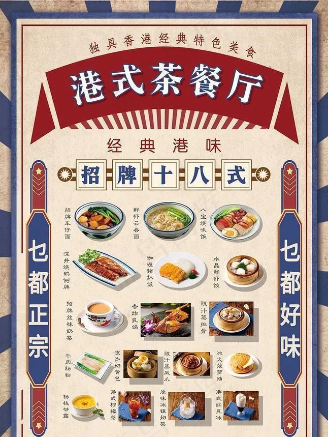 港式茶餐厅海报图片cdr矢量模版下载