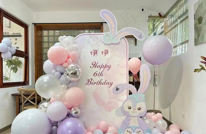 芭蕾兔生日展板图片(9449x15748)psd模版下载