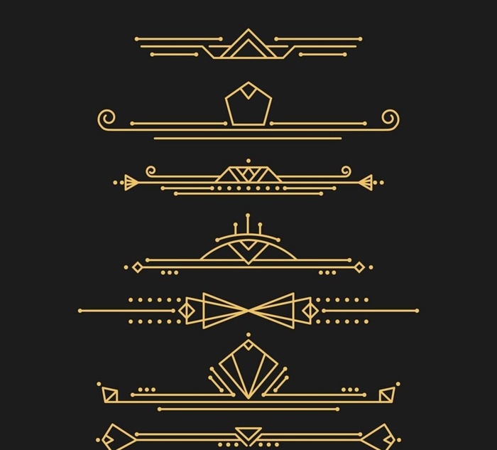 金色装饰艺术风格花边图片