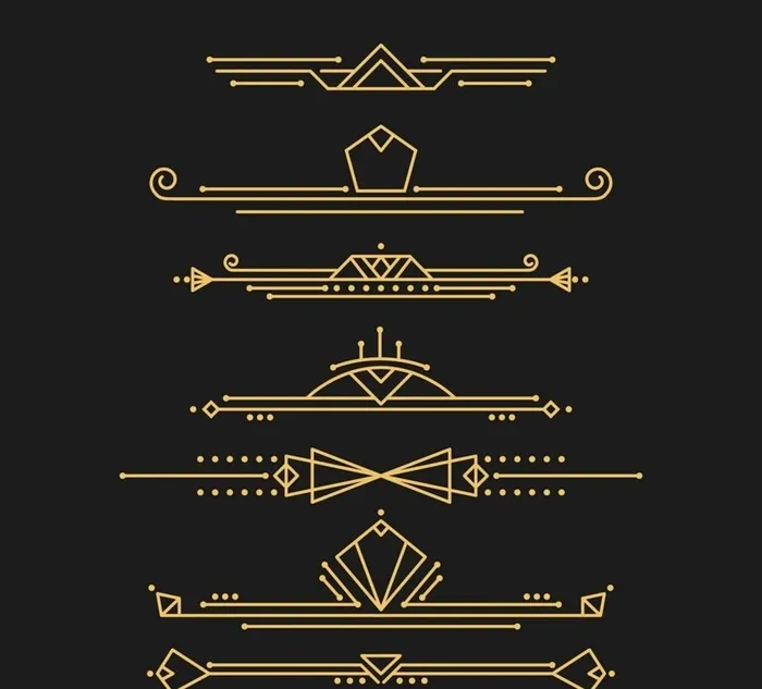 金色装饰艺术风格花边图片ai矢量模版下载