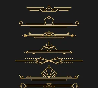 金色装饰艺术风格花边图片