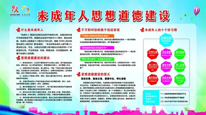 未成年人思想道德建设图片cdr矢量模版下载