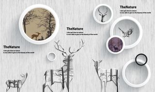 新现代简约树林麋鹿立体圆圈背景图片