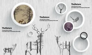 新现代简约树林麋鹿立体圆圈背景图片