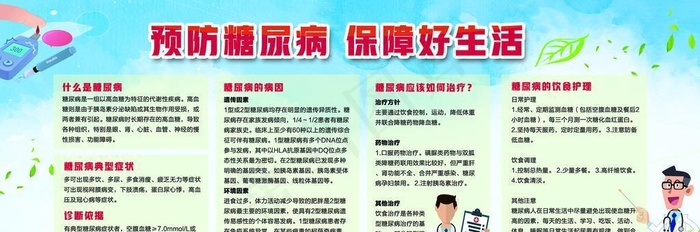 医疗卫生预防糖尿病展板图片(4725x2067)psd模版下载