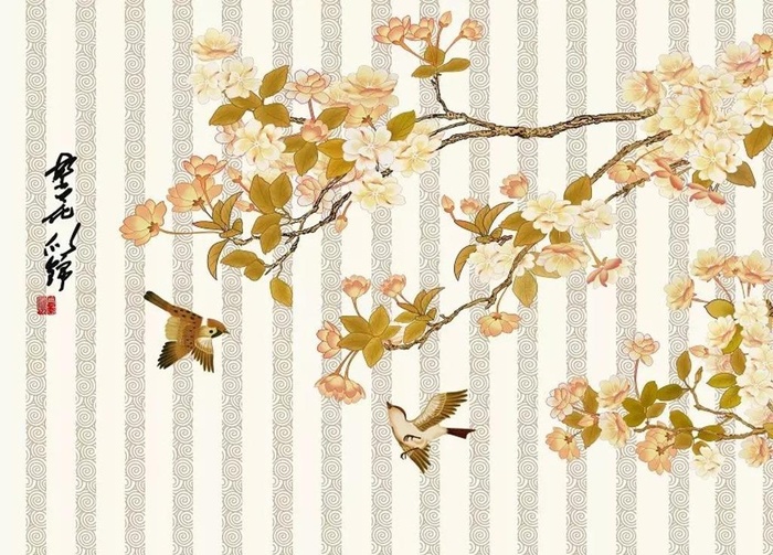 手绘工笔花鸟喜上眉梢梅花喜鹊图片