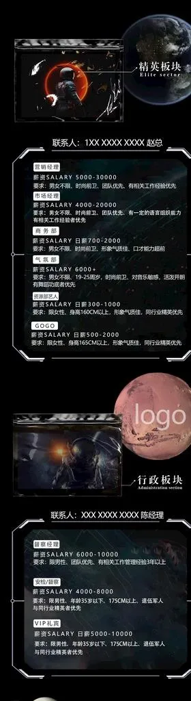 酒吧招聘长图psd素材图片(1080x3548)psd模版下载