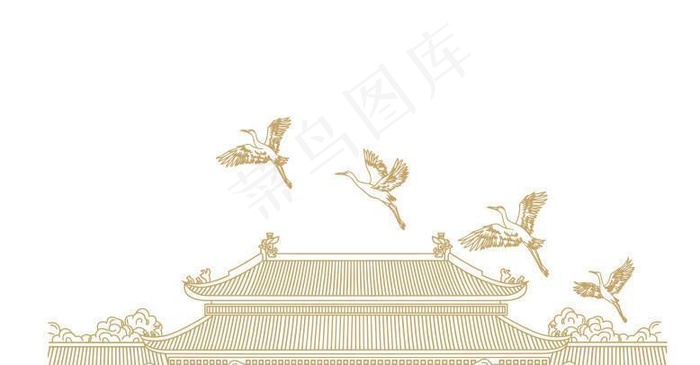 古建筑图片cdr矢量模版下载