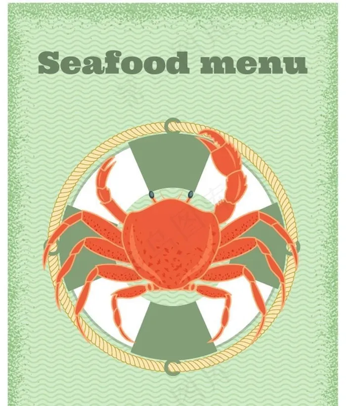 卡通螃蟹图片ai矢量模版下载