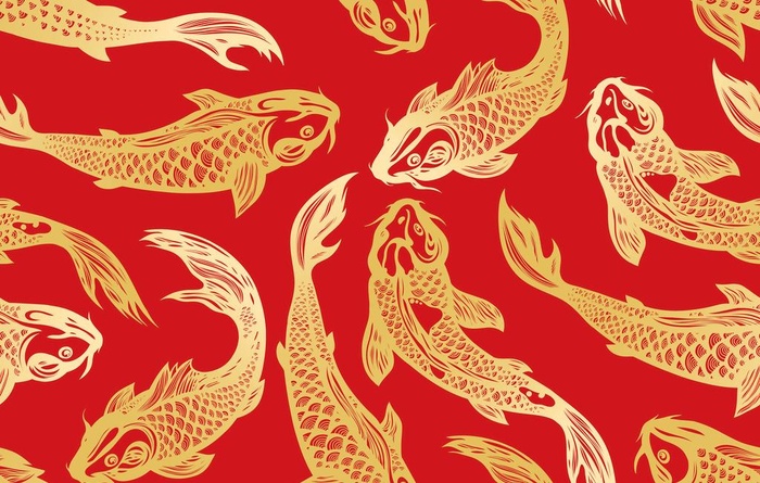 创意喜庆鱼纹包装图片