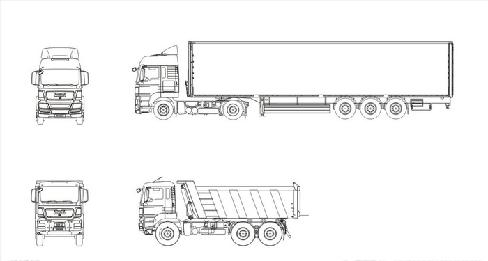 大货车线稿图片