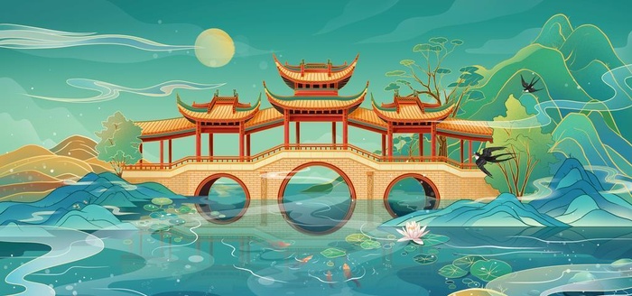 国潮插画图片
