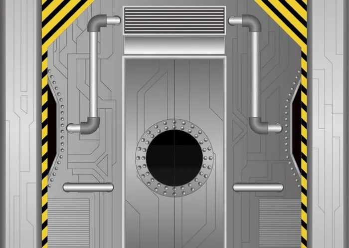 太空科幻金属飞船门矢量图片ai矢量模版下载