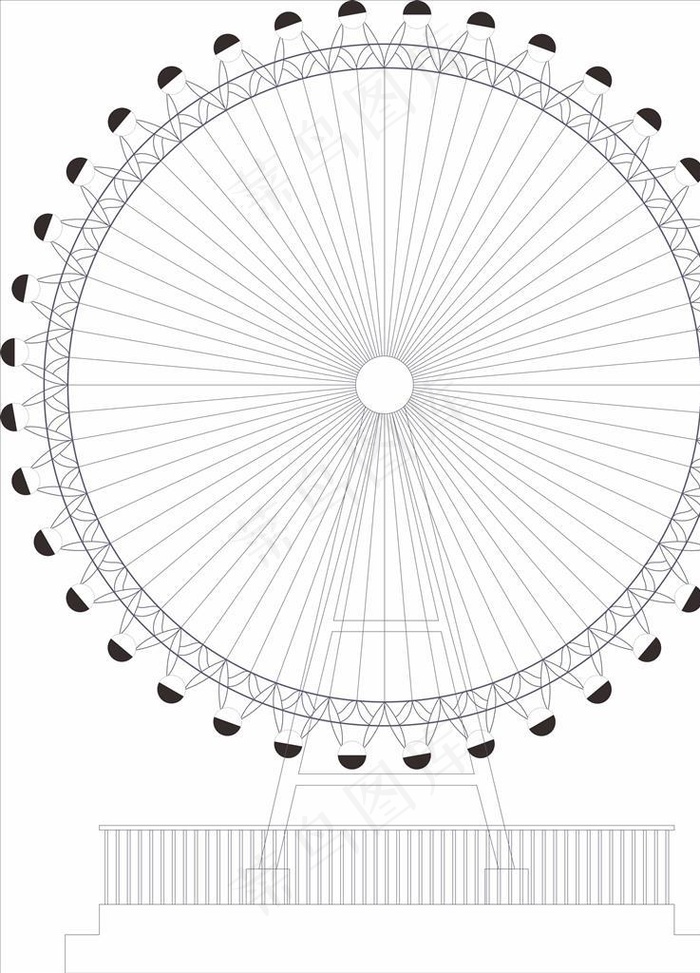 摩天轮图片cdr矢量模版下载