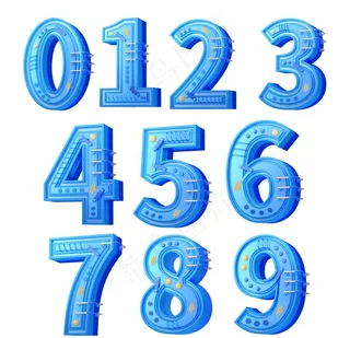 蓝色c4d数字图片