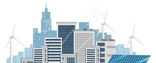 矢量绿色城市 新能源图片
