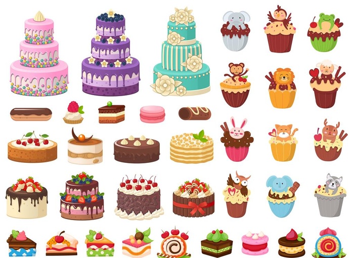 卡通矢量蛋糕图片