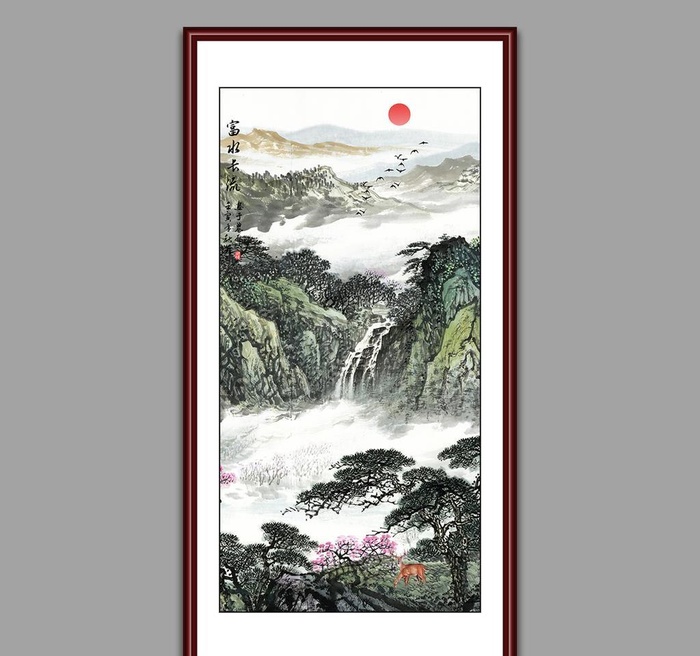 山水国画图片(4724x9449)psd模版下载