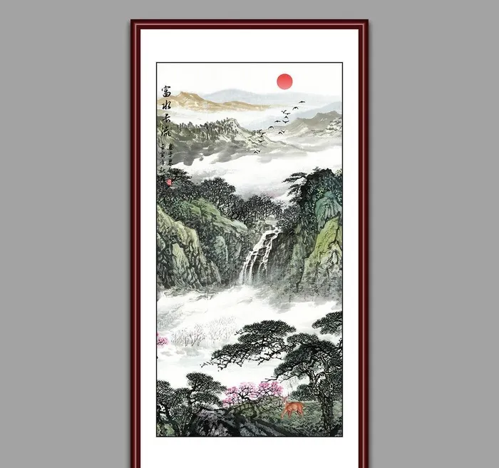 山水国画图片(4724x9449)psd模版下载