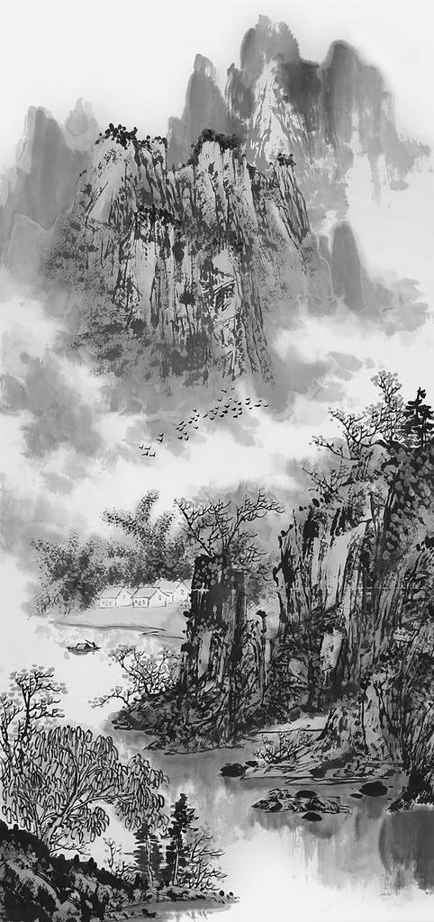 竖幅国画图片