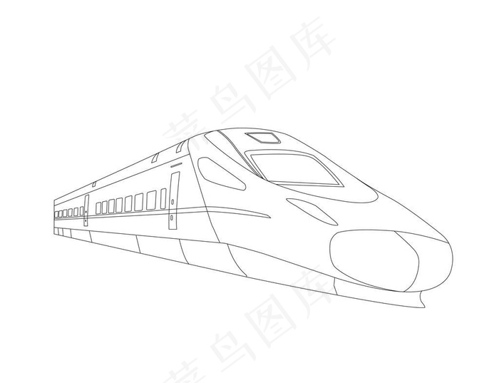 高铁线稿图图片ai矢量模版下载