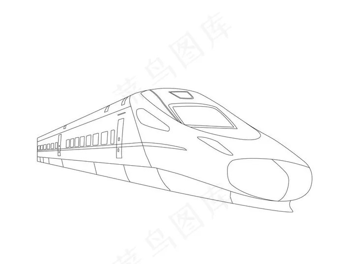 高铁线稿图图片ai矢量模版下载