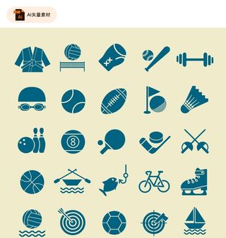 扁平体育运动图标图片