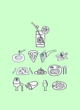 简笔画西餐图片