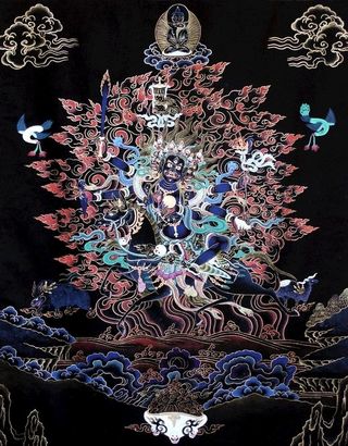 大吉祥天母唐卡图片