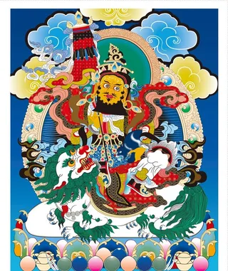 藏式唐卡佛,教财宝天王,藏式唐卡,