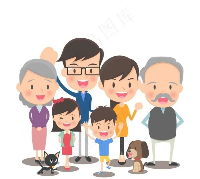 一家人图片ai矢量模版下载