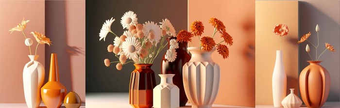 向日葵花瓶三联装饰画合层图片(11811x4134)psd模版下载