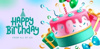 3D立体生日快乐海报设计图片