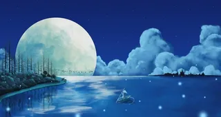 蓝色海洋治愈插画背景海报素材图片