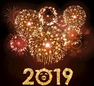 2019元旦烟花 猪年素材字体图片