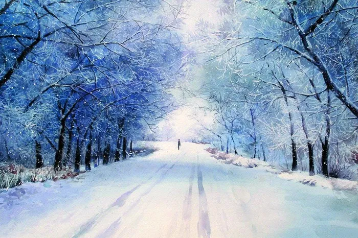 雪道图片