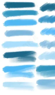 水彩蓝色笔刷套图图片
