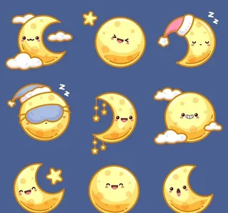 手绘可爱月亮图片