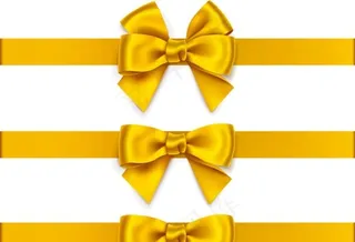 黄色蝴蝶结丝带图片