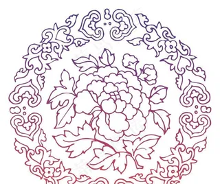 高清透明中国风牡丹花纹素材图片