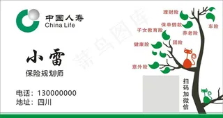 中国人寿名片图片