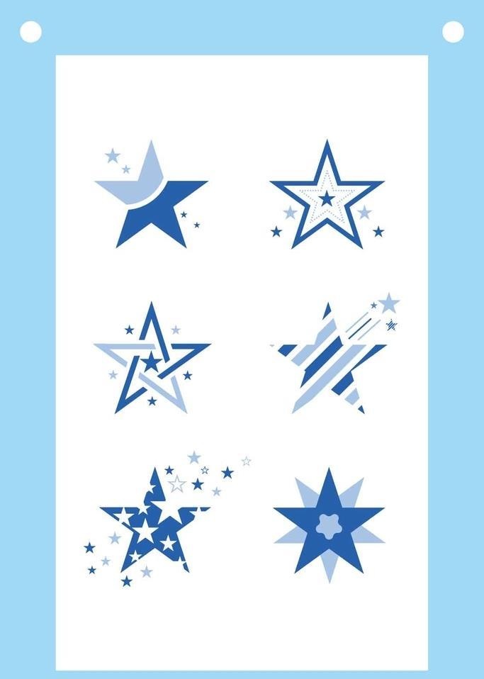 蓝色五角星图案素材合集图片
