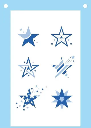 蓝色五角星图案素材合集图片