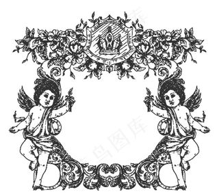 天使欧式花纹图片